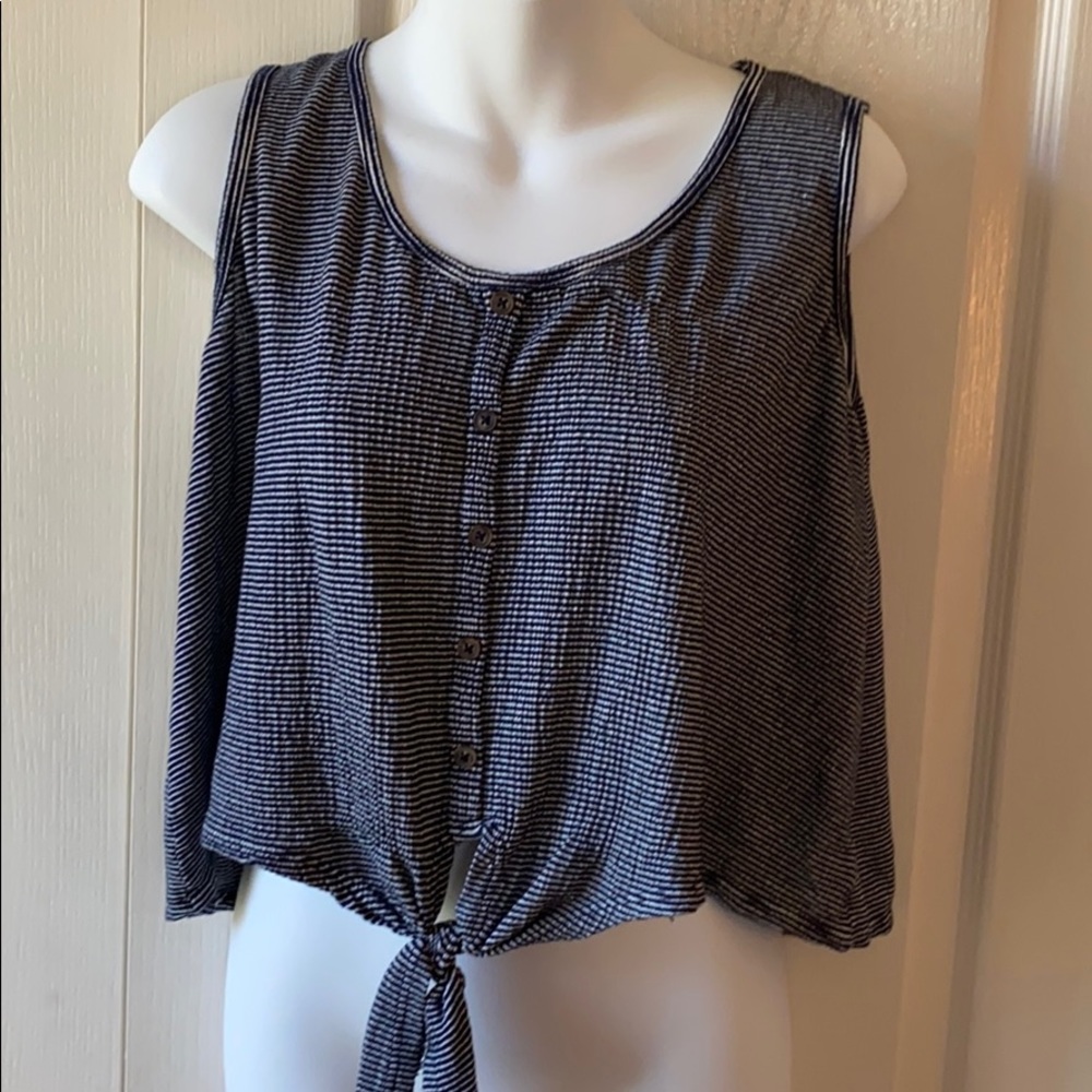 Lush navy and white tank top
